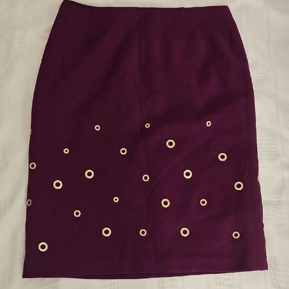 Escada Purple Embellished Pencil Skirt Knee-Length - Picture 9 of 16